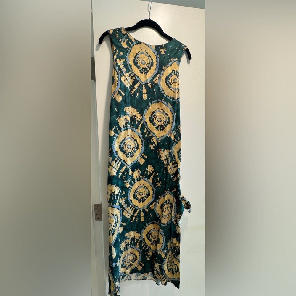 Zara Emerald and Gold Pattern Pencil Skirt